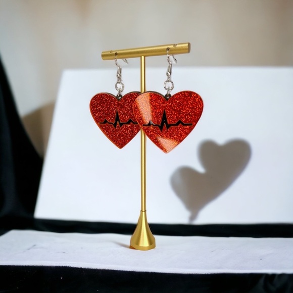 Heartfelt Elegance: Dazzling Heartbeat Earrings for the Passionate Professional! - Picture 4 of 9